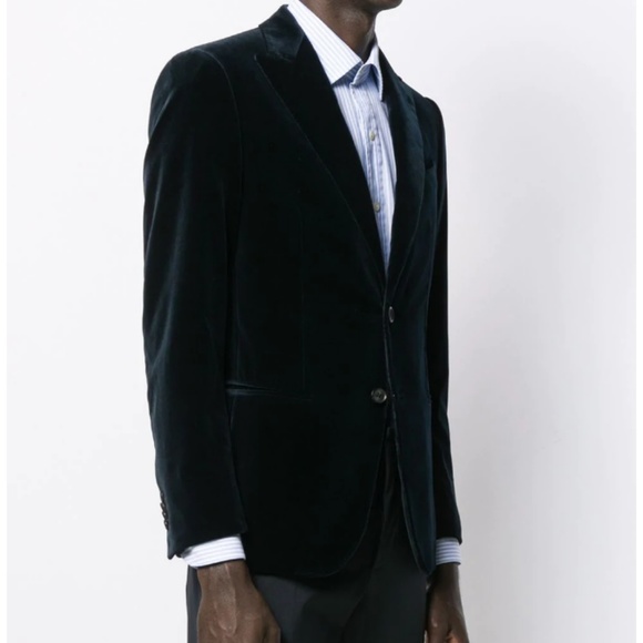 Caruso Navy Blue Velvet Blazer - Picture 1 of 6
